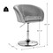 Costway Modern Velvet Chair Height Adjustable Bar Stool Swivel Makeup Seat